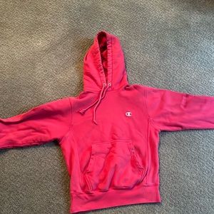 Red champion hoodie
